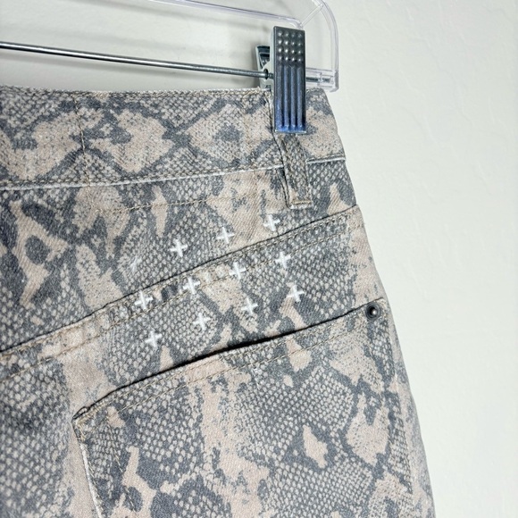 Ksubi Rap Skirt Gray Kobra-Print Asymmetrical Denim Wrap Mini Skirt Size 27 - Picture 9 of 12